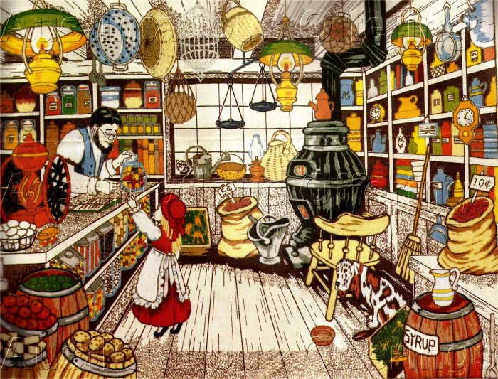RARE VERES DRYGOODS STORE CREWEL EMBROIDERY KIT NOSTALGIC PENNY CANDY