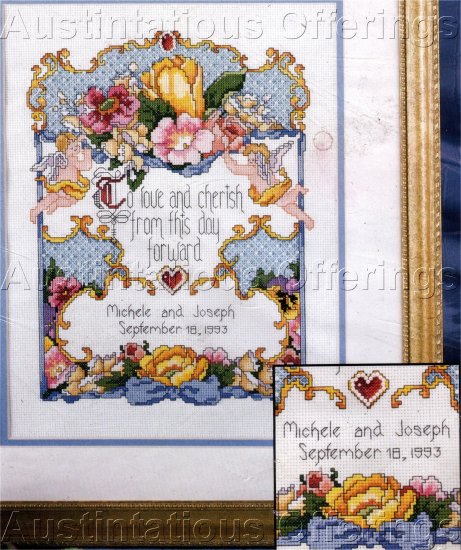 TOKEN OF LOVE WEDDING RECORD COUNTED CROSS STITCH