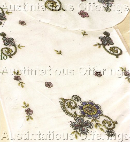 PAISLEY DRESSER SCARF AND DOILY SET STAMPED FOR EMBROIDERY
