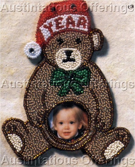 STITCH AND FILL BEADING BEAR FRAME ORNAMENT PIN BEADING KIT