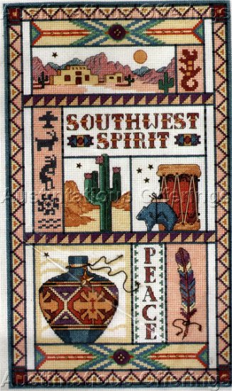 Judy Hand Southwest Spirit Cross Stitch Sampler Kit Native American Interest