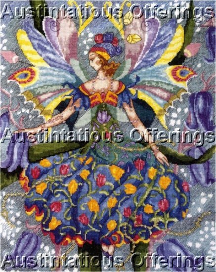 RARE SPRING BLUEBELLS FAIRY EVENWEAVE CROSS STITCH KIT ADVANCED