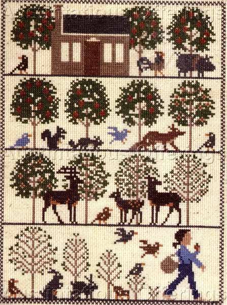 Rare Prairie Schooler Appleseed Folk Art Cross Stitch Kit John Chapman