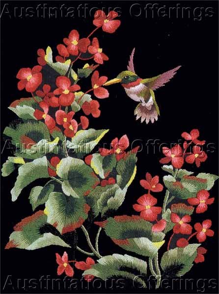 Elsa Williams Summers Jewel Crewel Embroidery Kit Ruby Throated Hummingbird