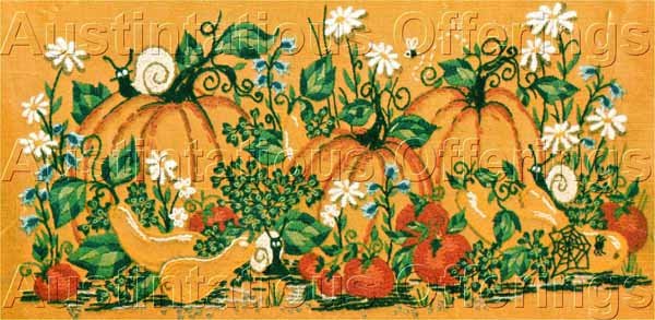 Rare Coralie Ginther Harvest Garden Crewel Embroidery Kit Pumpkin Patch Squash