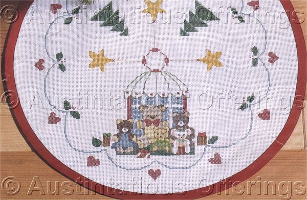 Counted Cross Stitch Kit Mini Teddy Tree Skirt