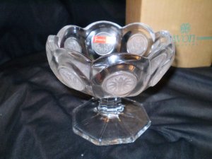 Avon Fostoria Coin Glass Footed Compote Jelly Dish MIB