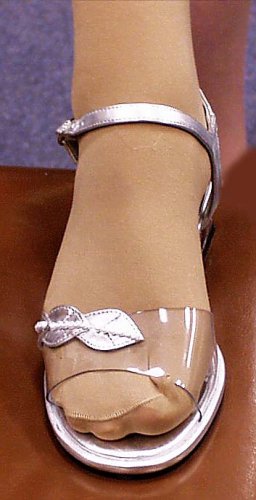 NIB Silver, Clear Vinyl & Rhinestone Toddler Sandals SA6057 5 3/4" Long Sz 8