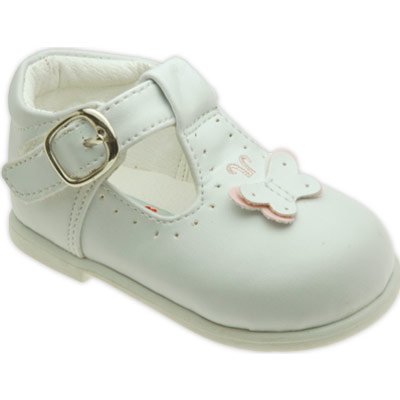 NEW White Wedding, Pageant Mary Jane Velcro Shoes D863 Sz 8