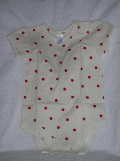 Gap Shrot-sleeve onesies scal/apple print/6-12 M