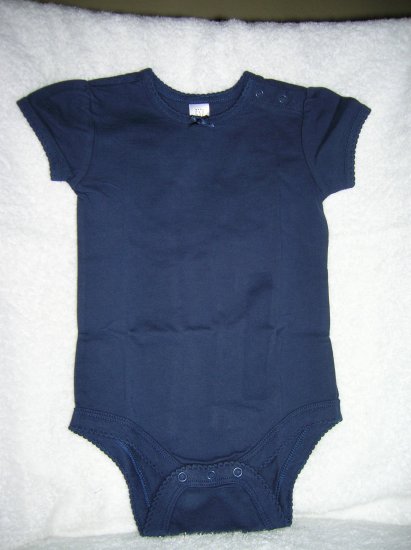 Gap Short-sleeve onesies scal/raw indigo/6-12 M
