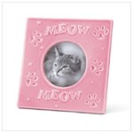 Pink Stoneware Cat Frame 37302