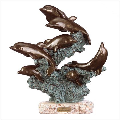 LEAPING DOLPHINS SCULPTURE # 27251