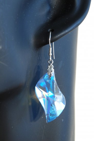 Designer fashion, bridal, prom crystal earrings jewelry, Swarovski Crystal Blue Shade - EAR 0001