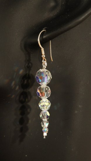 Designer fashion, bridal, prom crystal earrings jewelry, Swarovski Crystal AB - EAR 0024