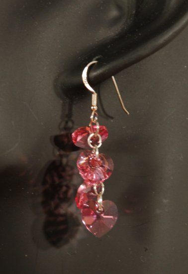 Designer fashion, bridal, prom crystal earrings jewelry, Swarovski Rose - EAR 0028