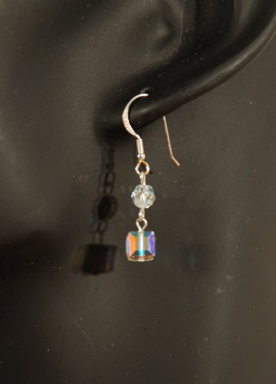 Designer fashion, bridal, prom crystal earrings jewelry, Swarovski Crystal AB - EAR 0034