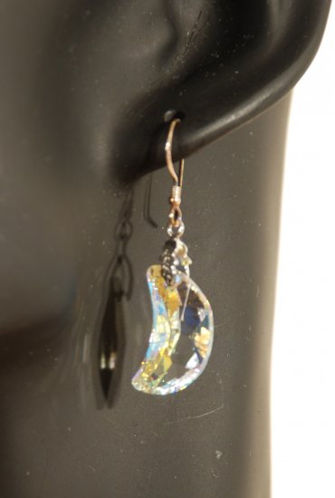 Designer fashion, bridal, prom crystal earrings jewelry, Swarovski Crystal AB - EAR 0039
