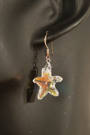 Designer fashion, bridal, prom crystal earrings jewelry, Swarovski Crystal AB - EAR 0041