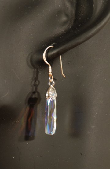 Designer fashion, bridal, prom crystal earrings jewelry, Swarovski Crystal AB - EAR 0047