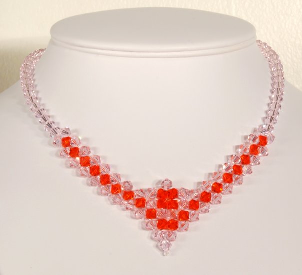 Designer fashion, bridal, crystal necklace jewelry, Swarovski Rose Water Opal & Hyacinth - NEC 0030