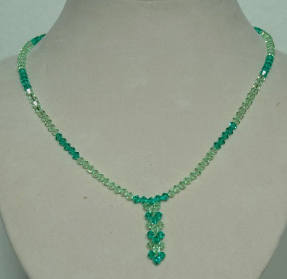 Designer bridal, prom crystal necklace jewelry, Swarovski Palace Green Opal & Peridot - NEC 0053