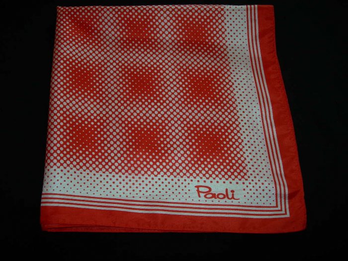 Vintage Paoli Red & White Polka Dot Scarf