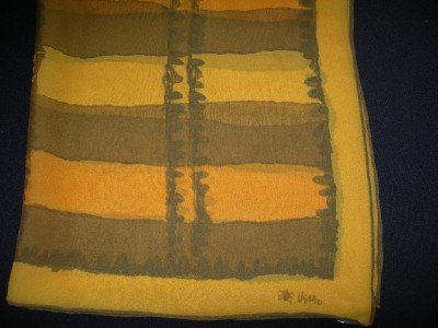 Sold Vintage Vera Neumann - Verasheer Abstract Print Square Scarf - Vera Signature with Ladybug