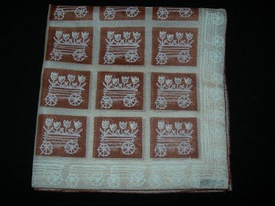 Vera Neumann 1947-1950's White Tulips in a Wagon Silk Scarf