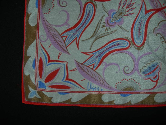 Sold - Vintage Vera Neumann Abstract Floral Square Silk Scarf