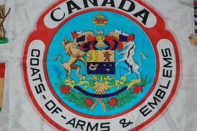 Vintage 1940's Canadian Coats of Arms & Emblems Scarf