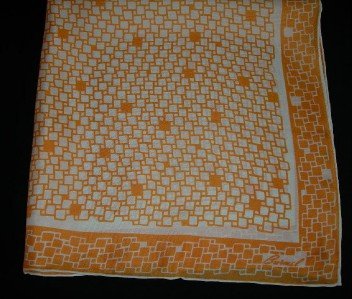 Vintage Burmel Abstract Pale Peach Print Square Scarf