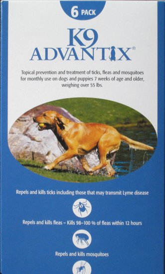 K9 Advantix for Dogs 55 lbs and over 6 month supply US, EPA Approved