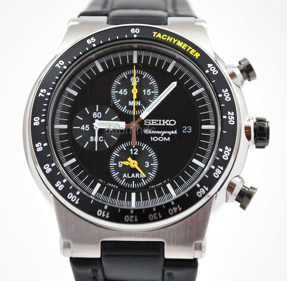 Seiko Motor Sports chrono Black Dial Date WR100m SNAA49
