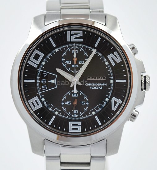 Seiko Sports Chrono Black Big Display WR100m SNN167P2