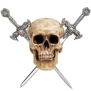 Skull with Two Metal Swords