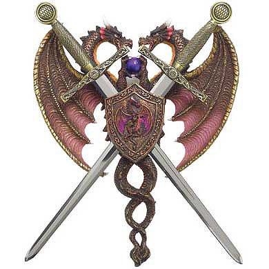 Dual Dragon Sword Plaque