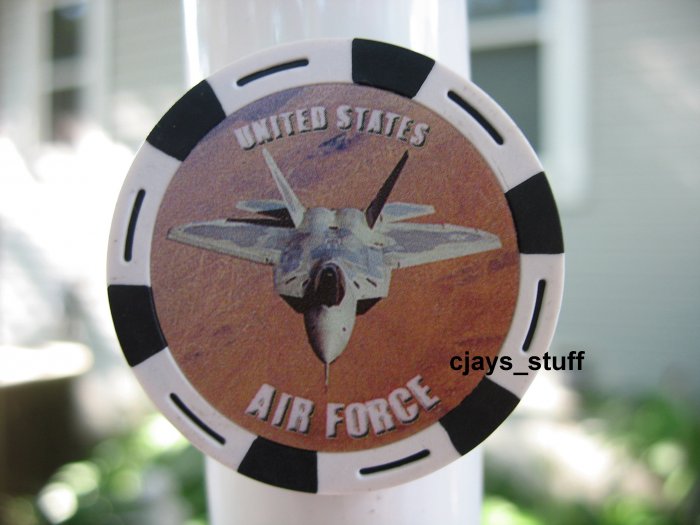 MILITARY AIR FORCE FIGHTER JET POKER CHIP FRIDGE MAGNET STRONG!