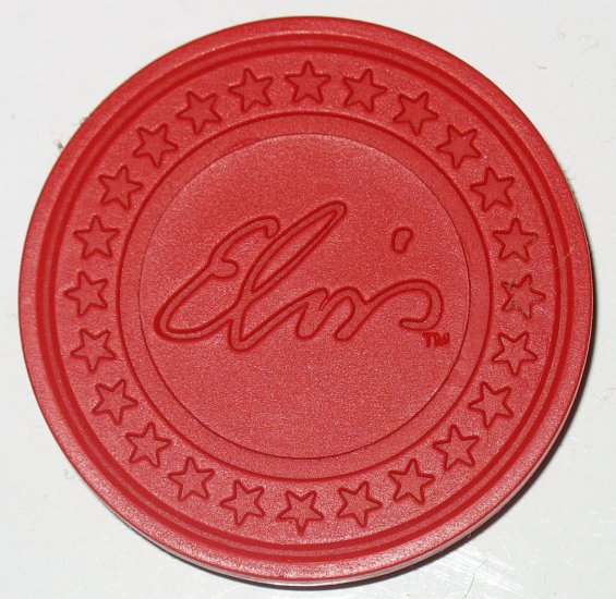 RED ELVIS SIGNATURE POKER CHIP MAGNET STRONG FOR FRIDGE OR ANYWHERE