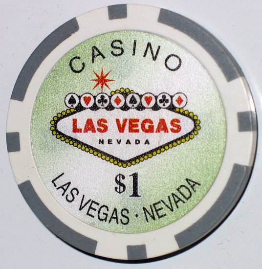 CASINO $1 GREEN POKER CHIP FRIDGE MAGNET STRONG! LAS VEGAS