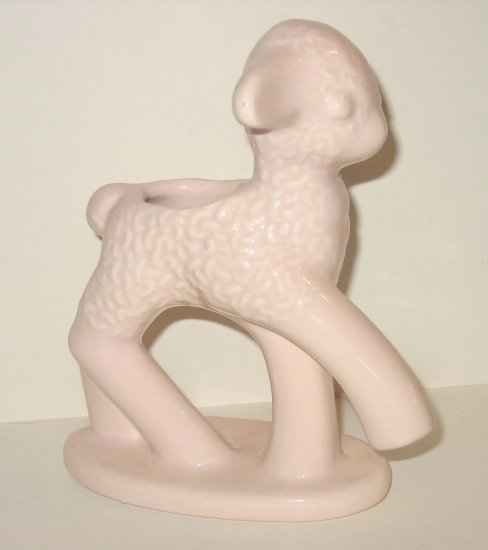 VINTage PINK BABY LAMB PLANTER HAEGER POTTERY 75th ANNIV