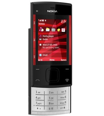 Nokia X3 Quadband GSM Phone (Unlocked) Black/Red
