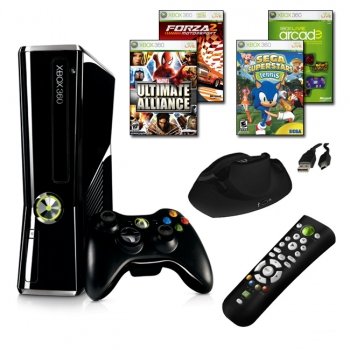 XBOX 360 Slim 4GB 4 Game Bundle with Accessories
