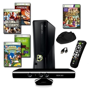 XBOX 360 Slim 4GB 5 Game Kinect Bundle with Accessories