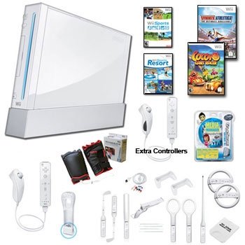 Nintendo Wii White "Holiday Fun" Bundle With....
