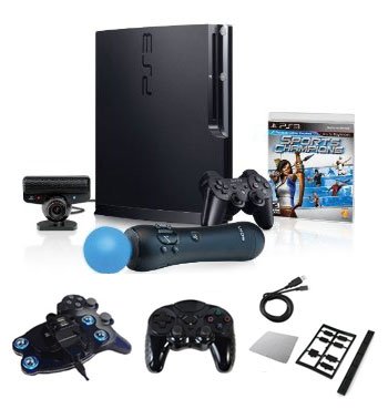 Sony Playstation 3 320GB Move "Mega Bundle"- Controller, Charger, and More