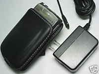 Leather Case+OEM AC Charger Palm Treo 685 690 755p 750p