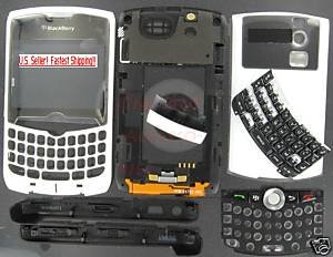 White RIM BlackBerry 8330 Curve Full Housing Case