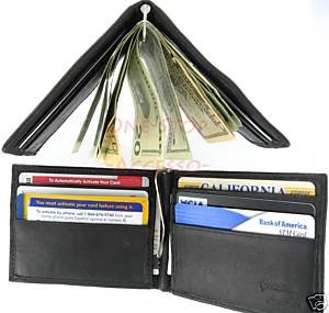 Thin Leather Man's Mens Wallet Card Holder With Money Clip