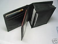 Man's Men's Leather Wallet With ID Credit Card Holder Black